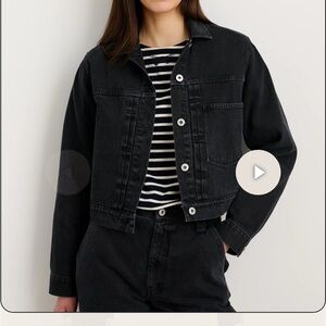 Alex Mill trucker jacket in washed black recycled denim size S